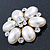 Bridal Vintage Inspired Simulated Pearl, Crystal 'Flower' Brooch In Gold Plating - 50mm Diameter - view 5