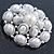 Bridal Vintage Inspired White Simulated Pearl 'Dome' Brooch In Silver Plating - 47mm Diameter - view 4