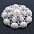 Bridal Vintage Inspired White Simulated Pearl 'Dome' Brooch In Silver Plating - 47mm Diameter - view 3
