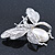 Vintage Inspired Crystal, Simulated Pearl 'Bumble Bee' Brooch In Silver Plating - 60mm Across - view 3