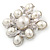 Vintage Inspired White Simulated Pearl Square Brooch In Silver Plating - 45mm Across - view 5