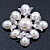 Vintage Inspired White Simulated Pearl Square Brooch In Silver Plating - 45mm Across - view 2