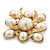 Vintage Inspired White Simulated Pearl Square Brooch In Gold Plating - 45mm Across - view 3