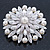 Bridal Vintage Inspired White Simulated Pearl, Austrian Crystal Layered Floral Brooch In Rhoduim Plating - 50mm Diameter - view 2