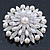 Bridal Vintage Inspired White Simulated Pearl, Austrian Crystal Layered Floral Brooch In Rhoduim Plating - 50mm Diameter - view 10