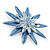 Light Blue Enamel Flower Brooch In Silver Plating - 60mm Diameter - view 5