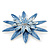 Light Blue Enamel Flower Brooch In Silver Plating - 60mm Diameter - view 6