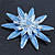Light Blue Enamel Flower Brooch In Silver Plating - 60mm Diameter - view 7