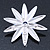 Light Blue Enamel Flower Brooch In Silver Plating - 60mm Diameter - view 4