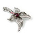 Vintage Inspired Textured Diamante Flower Brooch In Antique Silver Tone - 55mm Length - view 3