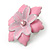 Small Light Pink 'Flower' Brooch In Silver Tone - 33mm Diameter - view 2