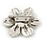 Small Grass Green 'Flower' Brooch In Silver Tone - 30mm Diameter - view 4