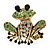 Funky Diamante 'Frog' Brooch In Burn Gold Tone - 38mm Length - view 3