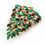 Vintage Inspired Holly Jolly Christmas Tree Brooch In Gold Plating - 55mm Length - view 4