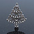 Vintage Inspired Holly Jolly Christmas Tree Brooch In Antique Silver Plating - 40mm Length - view 4