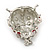 Funky Red Enamel Black Crystal 'Ladybug' Brooch In Silver Plating - 40mm Length - view 4