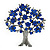 Sapphire Blue Coloured Crystal 'Tree Of Life' Brooch In Gun Metal Finish - 52mm Length - view 5