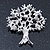 Clear Crystal 'Tree Of Life' Brooch In Rhodium Plating - 52mm Length - view 3