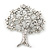 Clear Crystal 'Tree Of Life' Brooch In Rhodium Plating - 52mm Length - view 4