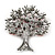 Siam Red Crystal 'Tree Of Life' Brooch In Gun Metal Finish - 52mm Length - view 4