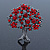 Siam Red Crystal 'Tree Of Life' Brooch In Gun Metal Finish - 52mm Length - view 3