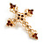 Victorian Style Diamante, Filigree 'Cross' Brooch In Gold Plating - 57mm Length - view 2