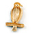 Gold Plated Diamante 'Hawk' Brooch - 53mm Length - view 4