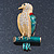 Gold Plated Diamante 'Hawk' Brooch - 53mm Length - view 5