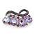Contemporary Amethyst Oval Glass, Lavender Crystal Brooch In Rhodium Plating - 60mm Across - view 2