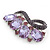 Contemporary Amethyst Oval Glass, Lavender Crystal Brooch In Rhodium Plating - 60mm Across - view 4