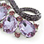 Contemporary Amethyst Oval Glass, Lavender Crystal Brooch In Rhodium Plating - 60mm Across - view 5