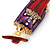 Elegant Lady Enamel Diamante Brooch In Gold Plating (Violet, Red) - 65mm Length - view 3