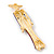 Elegant Lady Enamel Diamante Brooch In Gold Plating (Violet, Red) - 65mm Length - view 5