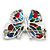 Charming Multicoloured Enamel, Crystal 'Butterfly' Brooch In Rhodium Plating - 40mm Width - view 4