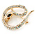Gold Tone AB, Clear Crystal Coiled Snake Brooch - 40mm Width - view 4