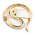 Gold Tone AB, Clear Crystal Coiled Snake Brooch - 40mm Width - view 5