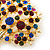 Multicoloured Crystal 'Tree Of Life' Brooch In Gold Plated Metal - 52mm L - view 2