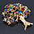 Multicoloured Crystal 'Tree Of Life' Brooch In Gold Plated Metal - 52mm L - view 9