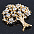 Clear Crystal 'Tree Of Life' Brooch In Gold Plating - 52mm Length - view 3
