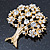 Clear Crystal 'Tree Of Life' Brooch In Gold Plating - 52mm Length - view 8