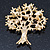 Clear Crystal 'Tree Of Life' Brooch In Gold Plating - 52mm Length - view 6