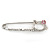 Rhodium Plated Crystal 'Kitty' Safety Pin Brooch - 70mm Length - view 8