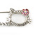 Rhodium Plated Crystal 'Kitty' Safety Pin Brooch - 70mm Length - view 2