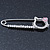 Rhodium Plated Crystal 'Kitty' Safety Pin Brooch - 70mm Length - view 9