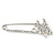 Rhodium Plated Crystal 'Butterfly' Safety Pin - 75mm Length - view 7