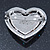 Silver Tone Dazzling Diamante Heart Brooch (Pink/ AB) - 40mm Length - view 5