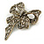 Vintage Inspired Austrian Crystal 'Bow' Brooch In Gold Tone - 65mm L - view 2
