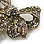 Vintage Inspired Austrian Crystal 'Bow' Brooch In Gold Tone - 65mm L - view 3