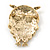 Clear Swarovski Crystal 'Owl' Brooch In Gold Plating - 47mm Length - view 2