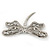 Large Crystal 'Dragonfly' Brooch In Silver Tone - 75mm Width - view 6